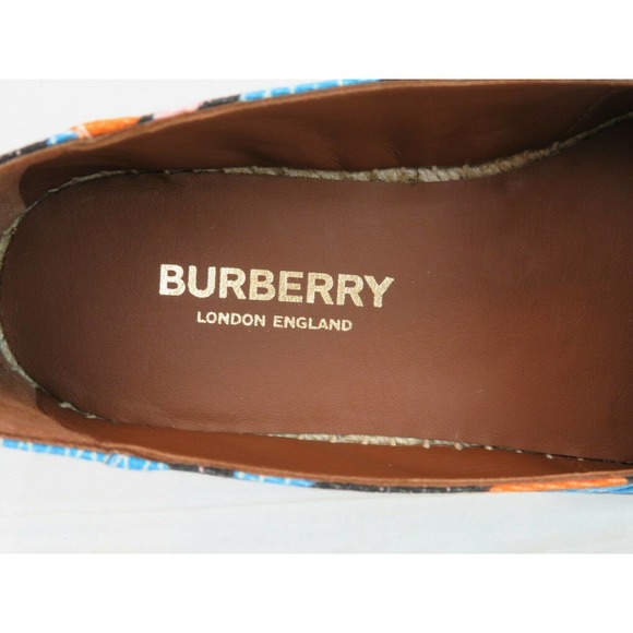 NIB BURBERRY BEACH DORWOOD CANVAS MULTI MONOGRAM PRINT ESPADRILLE FLATS 43 US 10 - Picture 8 of 9